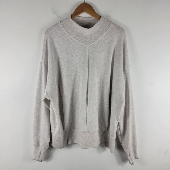 Athleta Apollo Crewneck Kangaroo Pocket Front Oversized Boxy Dolman Sweater - Picture 4 of 16